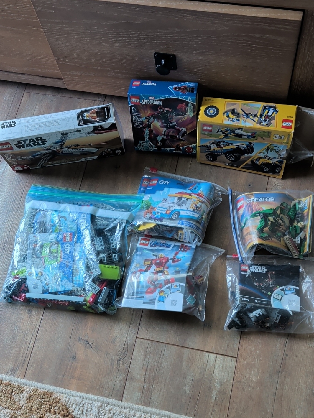 Lego Assorted Sets with Blue, Yellow, Red and Black Elements
